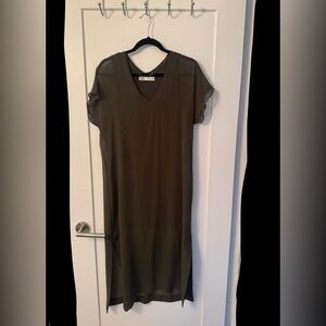 Zara Olive V-Neck Dress
